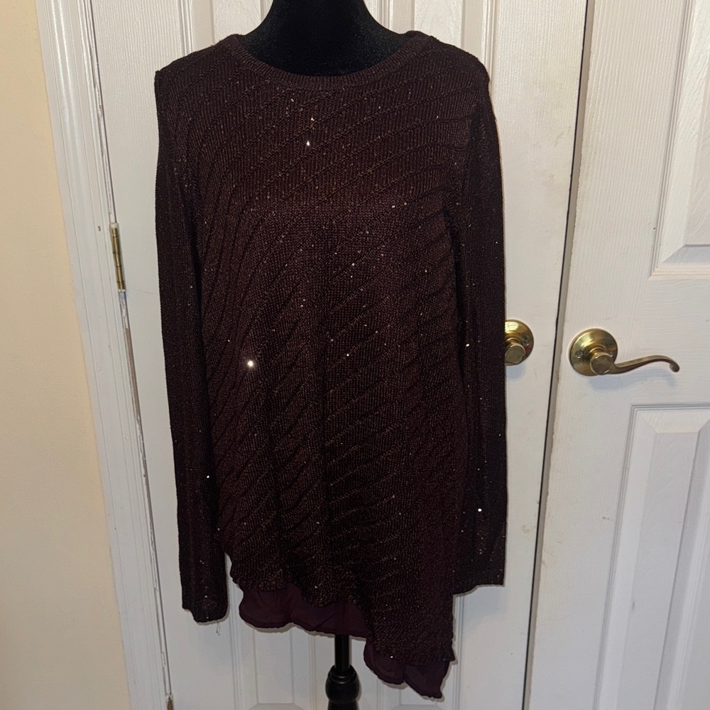 Apt. 9 Women's Long Sleeve Top - Dark Brown - Picture 3 of 15